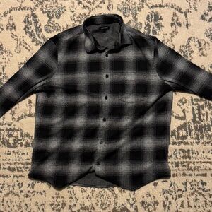 Express Black and Gray Checkered Shirt XL